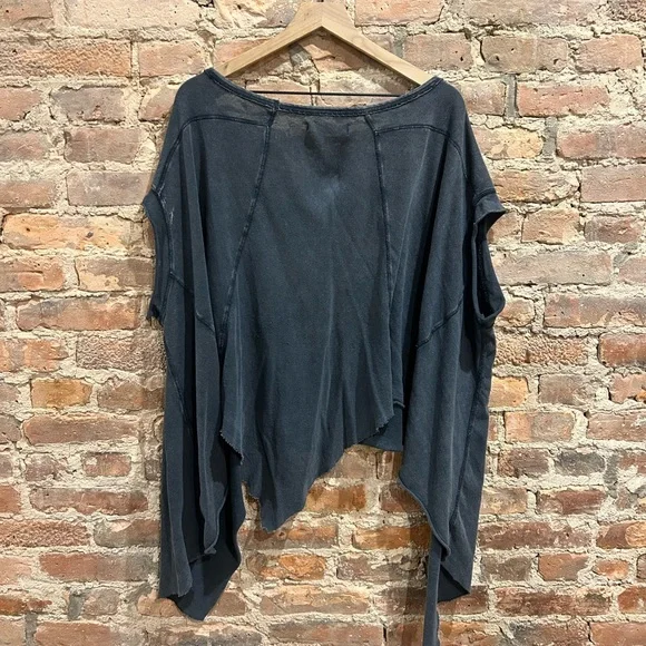 We The Free Oversized Long-Sleeve Scoop Neck Top in Dark Gray - Picture 2 of 3